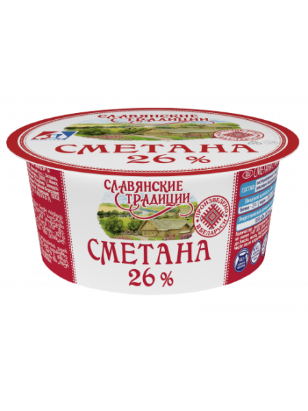 Сметана 26% 230г*12 пл/ст Минск МЗ №1